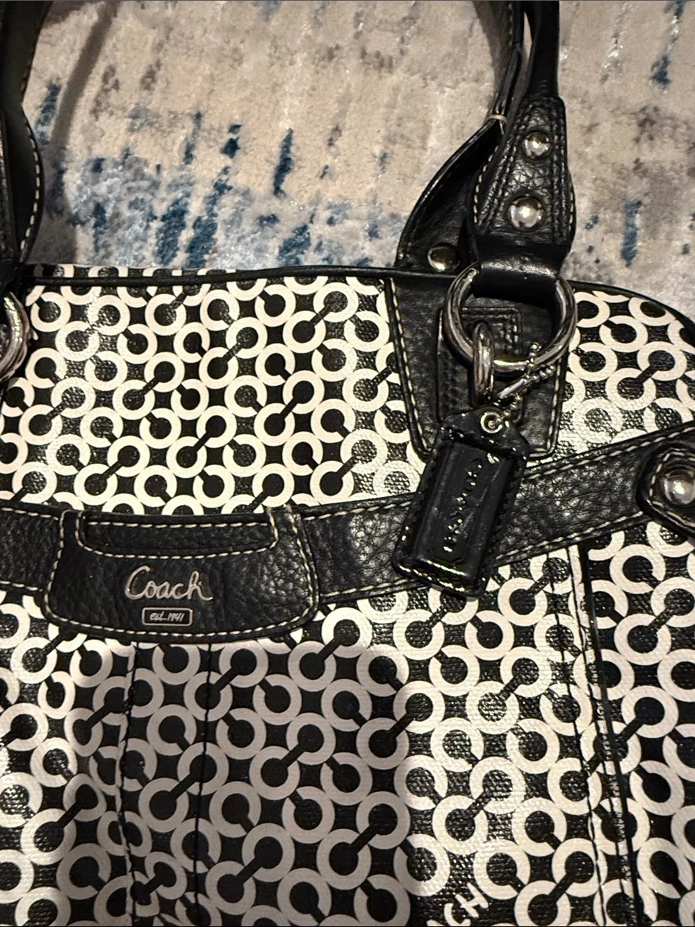 Coach Black and White Shoulder Bag